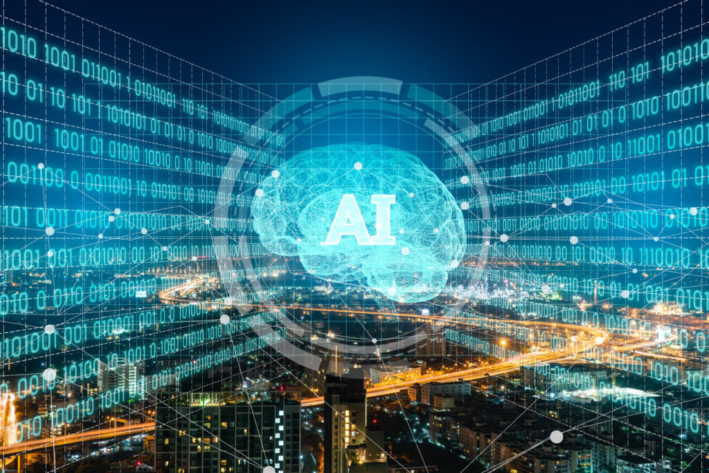 ai(artificial intelligence) and advanced city system. .Smart city and communication network concept. IoT(Internet of Things).